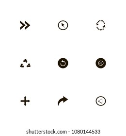 Arrows icons set. out arrows, reload, recycle sign and out