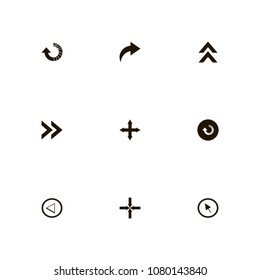 Arrows icons set. out arrows, upload, centre and center