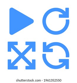 Arrows icons set = play, refresh, expand, reload. Perfect for website mobile app, app icons, presentation, illustration and any other projects.