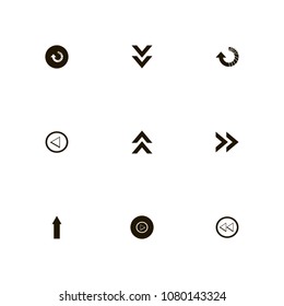 Arrows icons set. play, reload, up arrow and down arrows