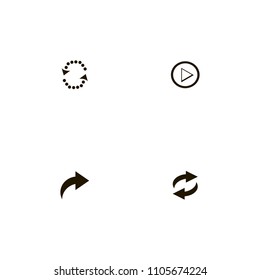 Arrows icons set. recycle, circulation, right and play button