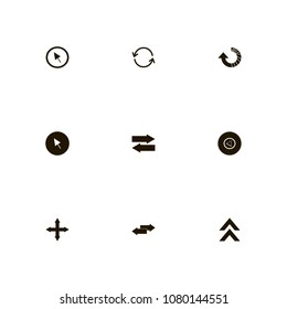 Arrows icons set. recycle, left, upload and up arrows