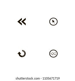 Arrows icons set. reload, cursor, left arrows and loading