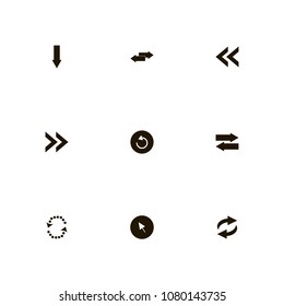 Arrows icons set. reload, recycle, right arrows and right and left
