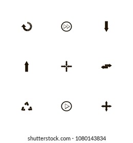 Arrows icons set. reload, right and left, up arrow and out arrows