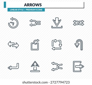 setas ícones definir - tempo de recarga, sem embaralhar, download, u seta de volta, sair da coleção vetor contorno direito.