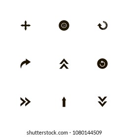 Arrows icons set. right, loading, down arrows and out arrows