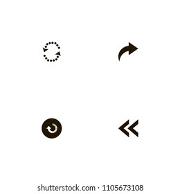 Arrows icons set. right, recycle, left arrows and reload