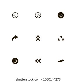 Arrows icons set. right, reload, right and left and recycle