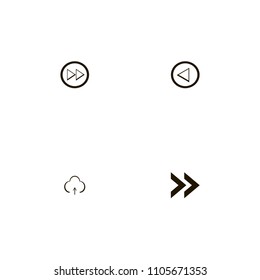 Arrows icons set. right arrows, upload and left