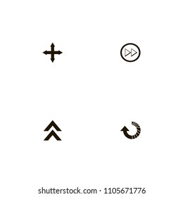 Arrows icons set. right arrows, upload, reload and out