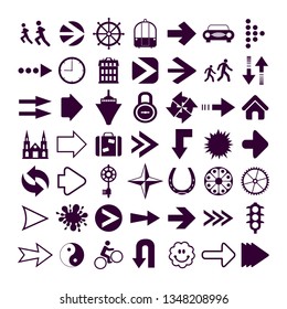 Arrows icons set of silhouettes of directional cursor signs