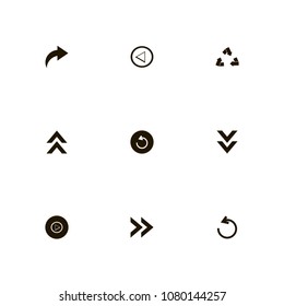 Arrows icons set. upload, recycle, reload and right arrows