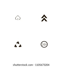 Arrows icons set. upload, recycle, up arrows and recycle sign