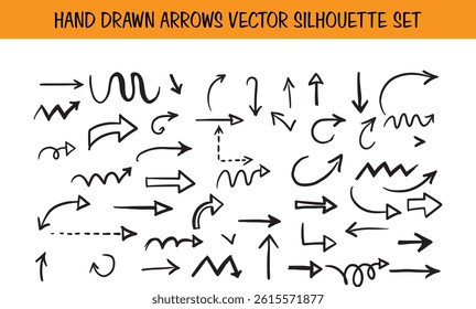 Arrows icons set vector silhouette 