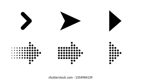 Arrows icons. Set of web and dots arrows. Eps10