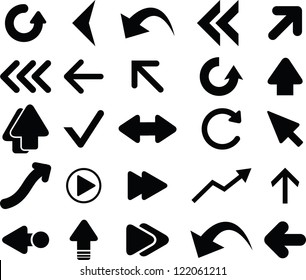 arrows icons, signs set, vector