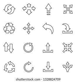 Arrows Icons. Thin Line Design. Vector Illustration.