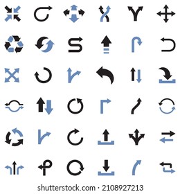 Arrows Icons. Two Tone Flat Design. Vector Illustration.