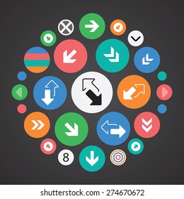 Arrows icons universal set for web and mobile