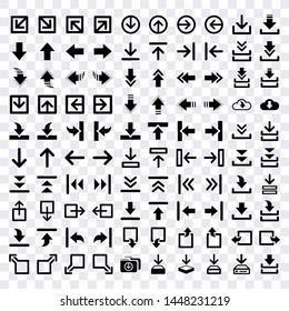 arrows icons vector graphic. Narrow download vector, arrows vector collection set download icons.