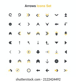 Arrows icons vector  set design template and illustration with editable stroke