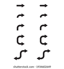 Arrows icons vector. Simple set