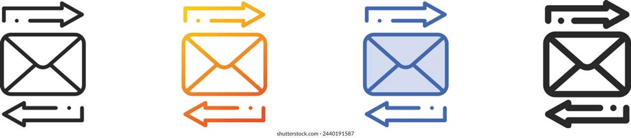 arrows icon.Thin Linear, Gradient, Blue Stroke and bold Style Design Isolated On White Background