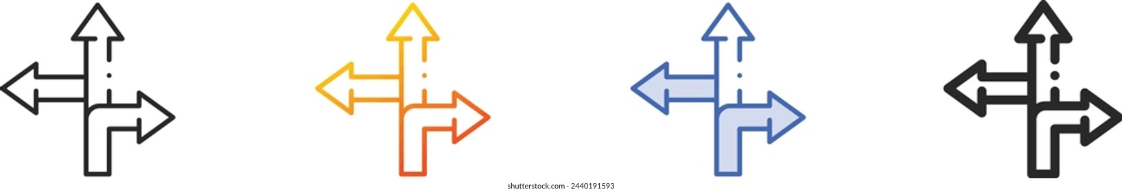 arrows icon.Thin Linear, Gradient, Blue Stroke and bold Style Design Isolated On White Background