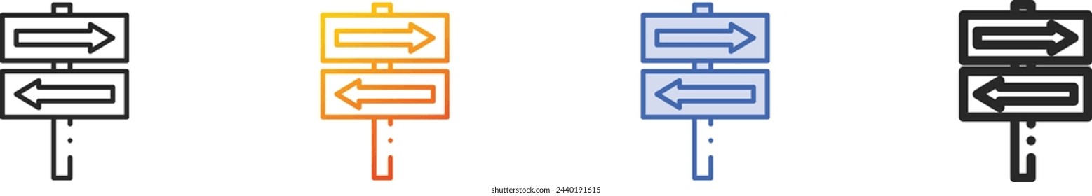 arrows icon.Thin Linear, Gradient, Blue Stroke and bold Style Design Isolated On White Background