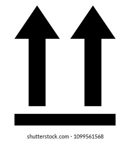 Up Arrows Illustration - Two arrows pointing up and horizontal line underneath isolated on white background