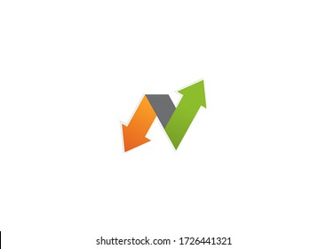 Arrows Incorporated vector logo design template. Letter N logo