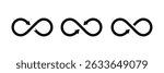 Arrows infinity symbols set on a white background. Vector