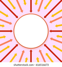 Arrows infographic background. Business processes  concept, creative business template. Background with arrow and circles.