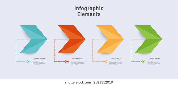Arrows infographic design template with 4 steps