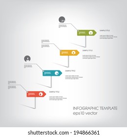 Arrows infographic elements template with various icons suitable for infographics, web layout, presentations, etc.