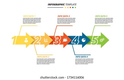 arrows infographic template with 5 steps