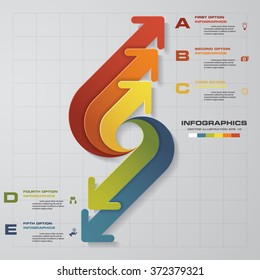 flechas infográficas. Plantilla para diagrama, gráfico, presentación y gráfico. Concepto empresarial con 5 opciones