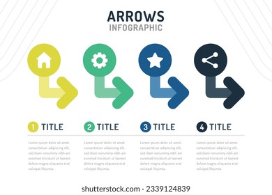Flechas plantilla de infografía para presentación.