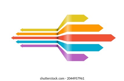 Arrows of infographics. Colored arrows of different lengths for visualizing progress, strategy plan and business concept. Flat design