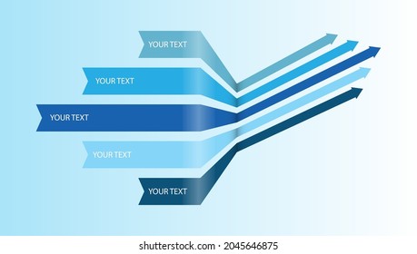 Arrows of infographics. Colored arrows of different lengths for visualizing progress, strategy plan and business concept. Flat design