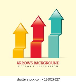 arrows infographics over beige background. vector illustration