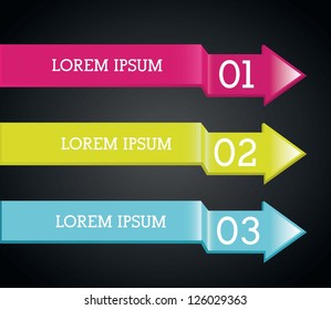 arrows infographics over black background. vector illustration