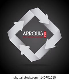 arrows infographics over black background vector illustration
