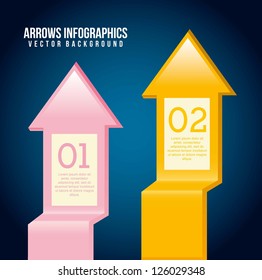 arrows infographics over blue background. vector illustration