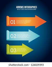 arrows infographics over blue background. vector illustration