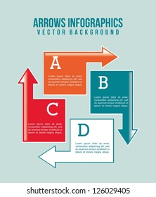 arrows infographics over blue background. vector illustration