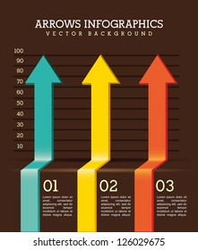 arrows infographics over brown background. vector illustration