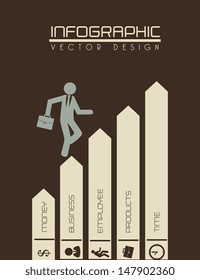 arrows infographics over brown background vector illustration  
