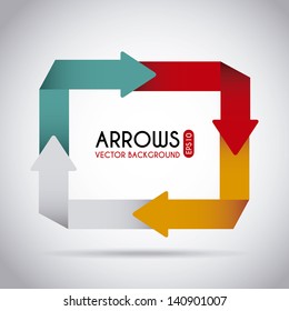 arrows infographics over gray background vector illustration